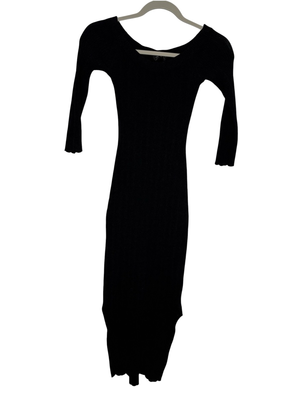 Rag & Bone Ribbed Knit Black Long Sleeve Maxi Dress Size XS